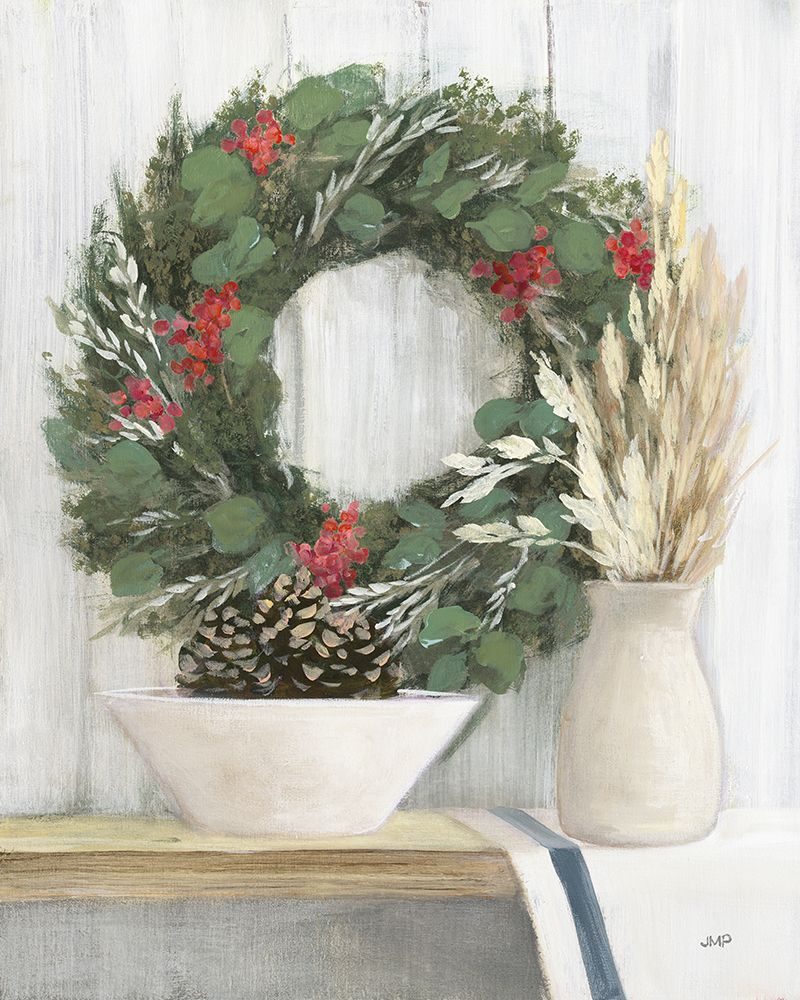 Natural Christmas I Blue art print by Julia Purinton for $57.95 CAD