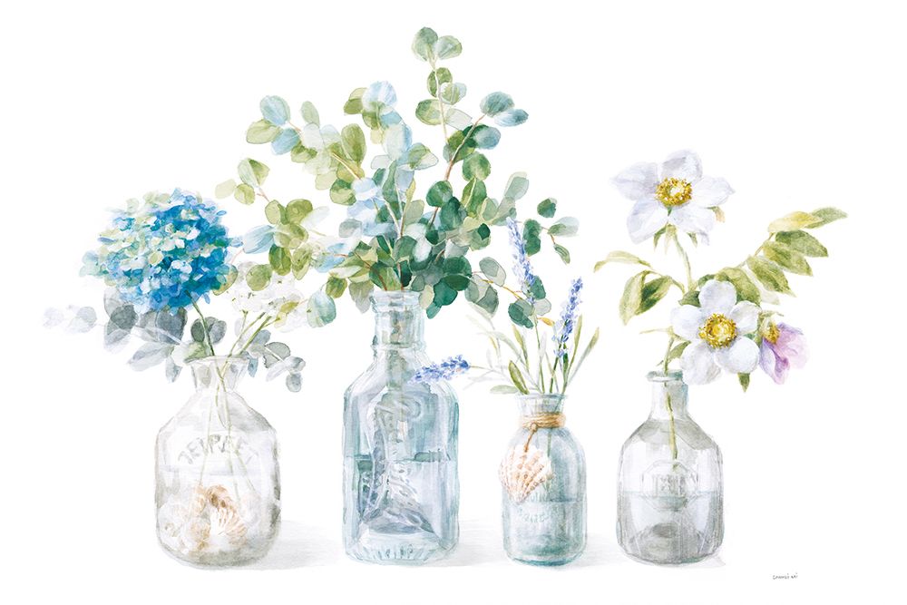 Beach Flowers I no coral art print by Danhui Nai for $57.95 CAD