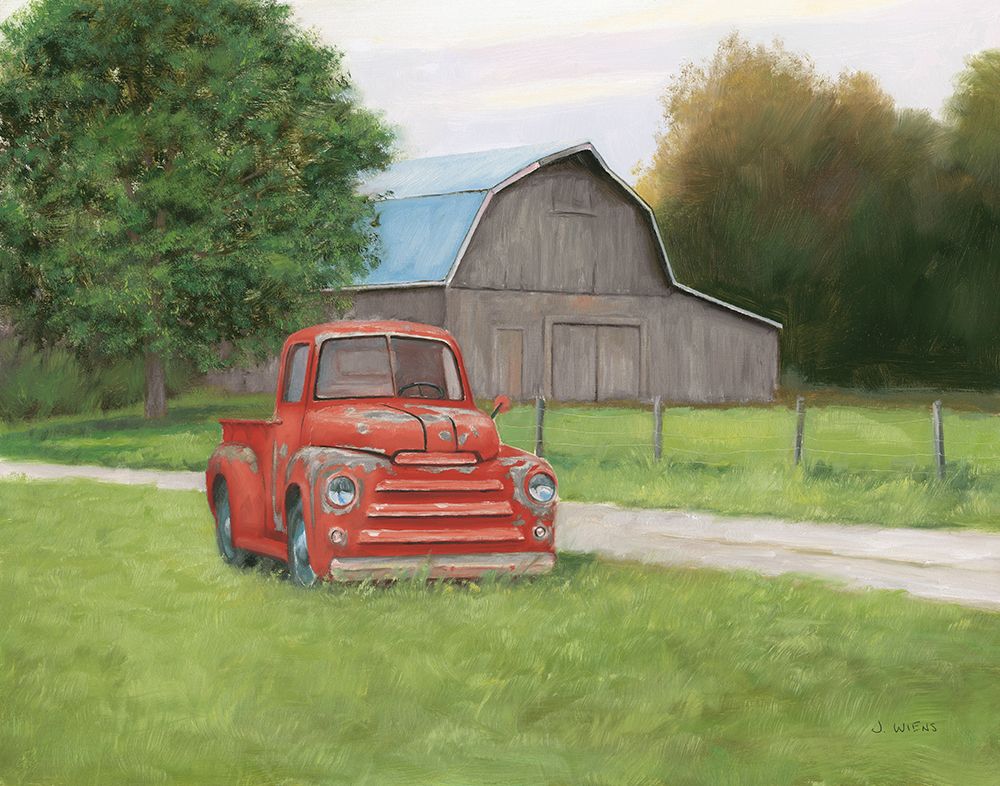 Vintage Red Truck art print by James Wiens for $57.95 CAD
