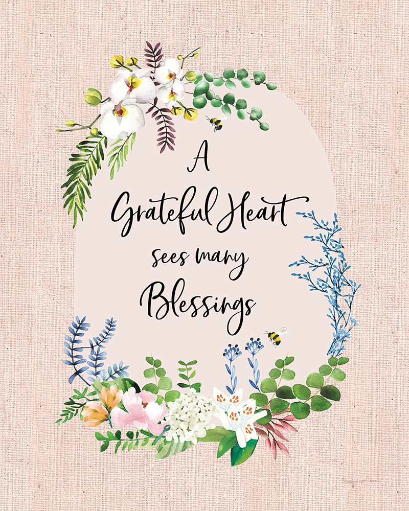 Gratitude Flowers I Linen art print by Mercedes Lopez Charro for $57.95 CAD