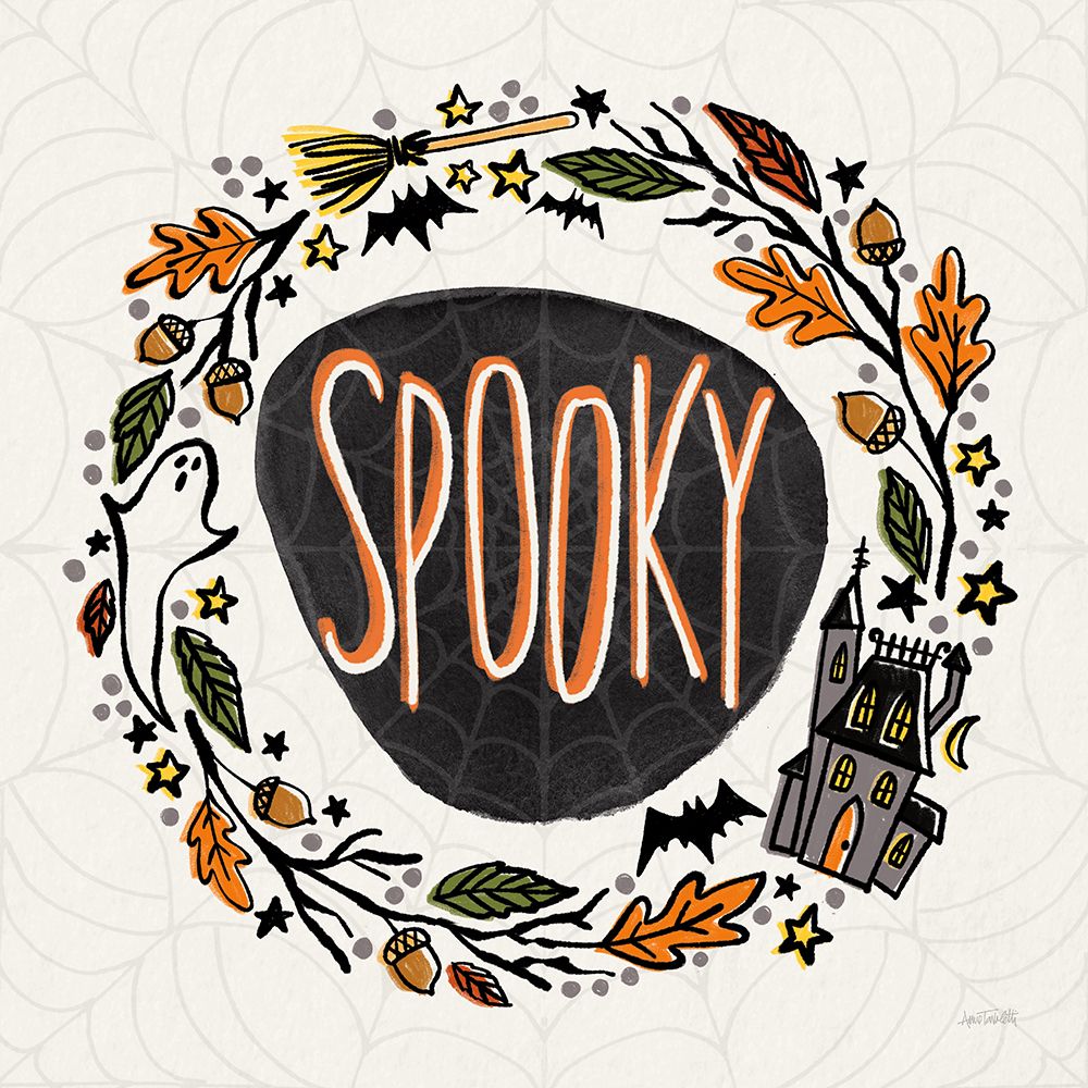 Halloween Wreath I Watercolor art print by Anne Tavoletti for $57.95 CAD