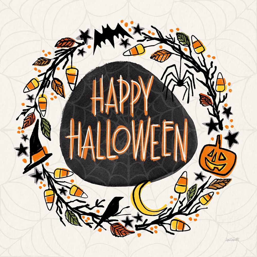 Halloween Wreath II Watercolor art print by Anne Tavoletti for $57.95 CAD