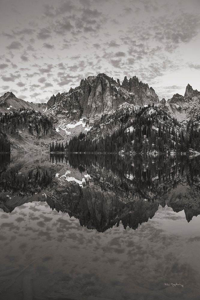 Baron Lake Monte Verita Peak Sawtooh Mountains I BW art print by Alan Majchrowicz for $57.95 CAD