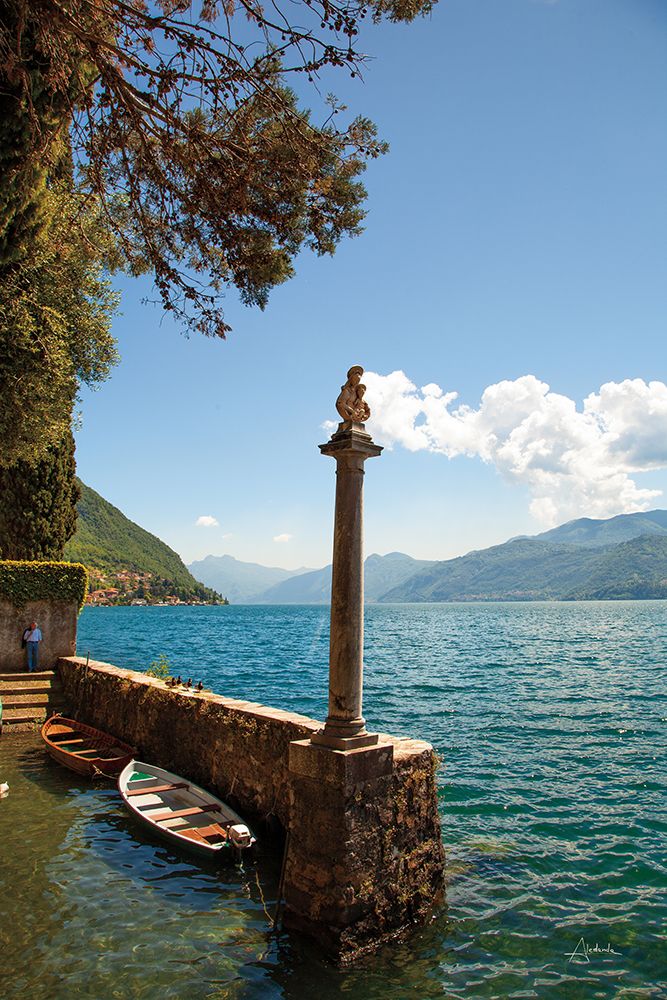 Boats by Lake Como art print by Aledanda for $57.95 CAD