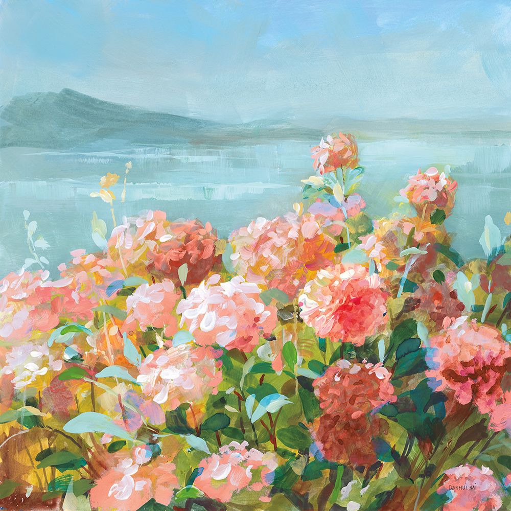 Coastal Dahlias II art print by Danhui Nai for $57.95 CAD