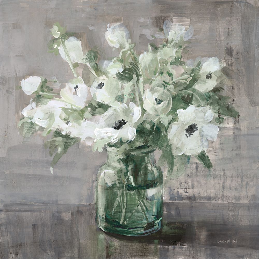 Fresh Anemones Sage art print by Danhui Nai for $57.95 CAD