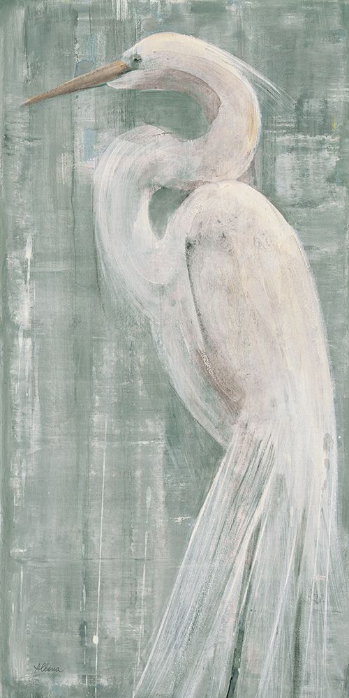 Coastal Egret II Green art print by Albena Hristova for $57.95 CAD