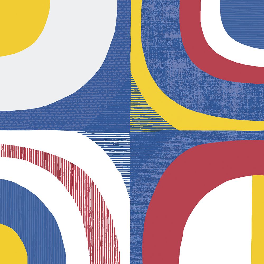 Quarter Circle Abstract Sq IV Bright Primary art print by Wild Apple Portfolio for $57.95 CAD