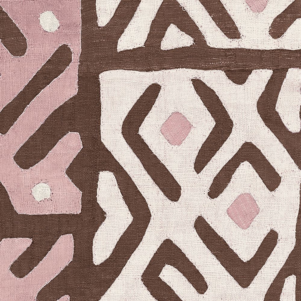 Kuba Cloth I Sq I Pink and White art print by Wild Apple Portfolio for $57.95 CAD