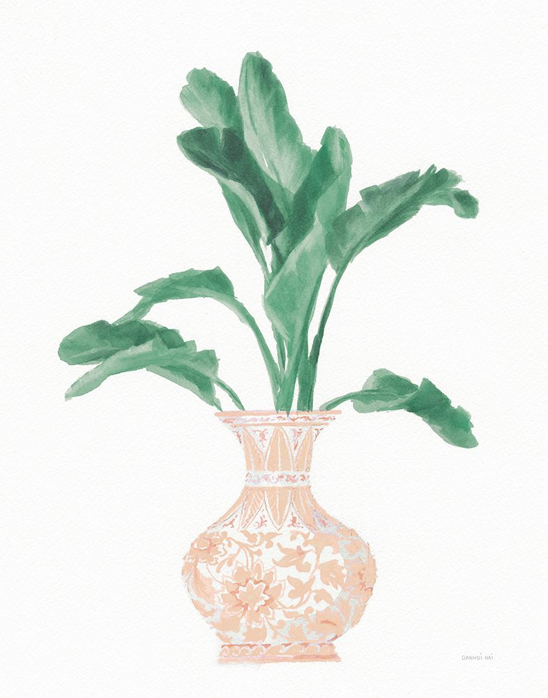 Palm Chinoiserie I Pink Green v2 art print by Danhui Nai for $57.95 CAD