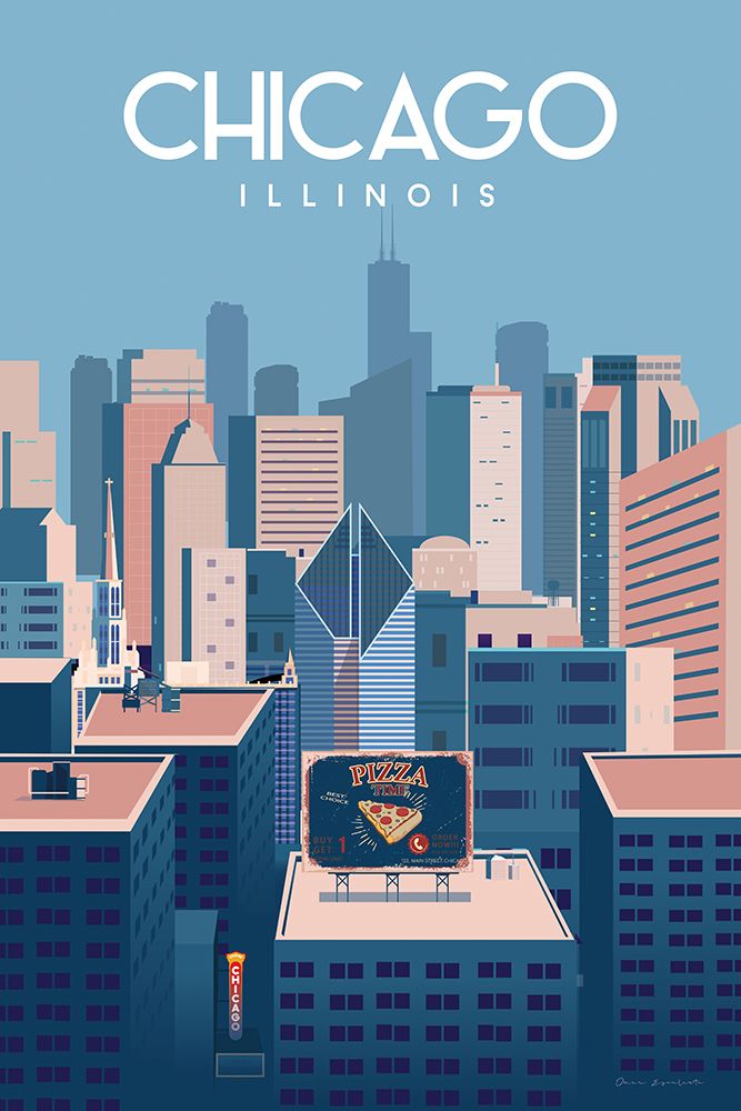 Chicago Illinois art print by Omar Escalante for $57.95 CAD