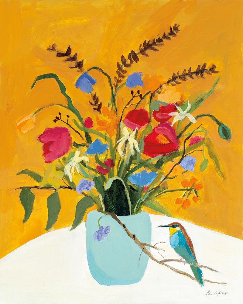 Fall Floral with Bird art print by Pamela Munger for $57.95 CAD