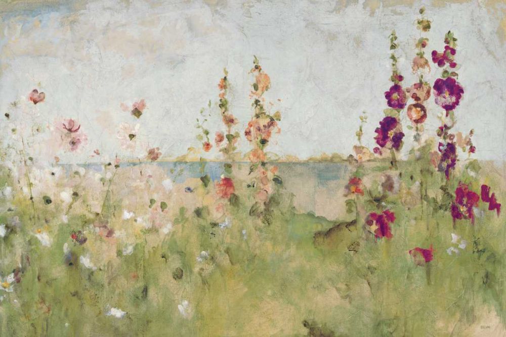Hollyhocks by the Sea art print by Cheri Blum for $57.95 CAD