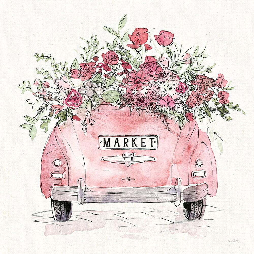 Vintage Travel IV Market art print by Anne Tavoletti for $57.95 CAD