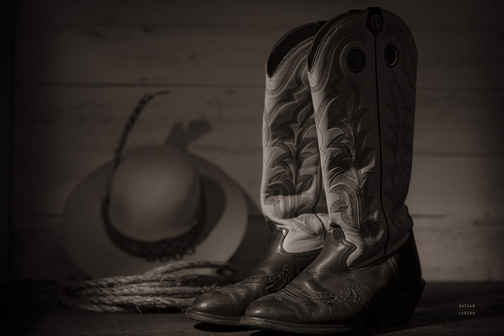 Cowboy Boots X BW art print by Nathan Larson for $57.95 CAD