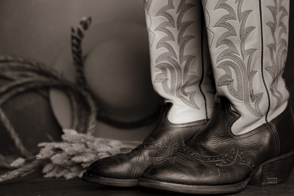 Cowboy Boots XI BW art print by Nathan Larson for $57.95 CAD
