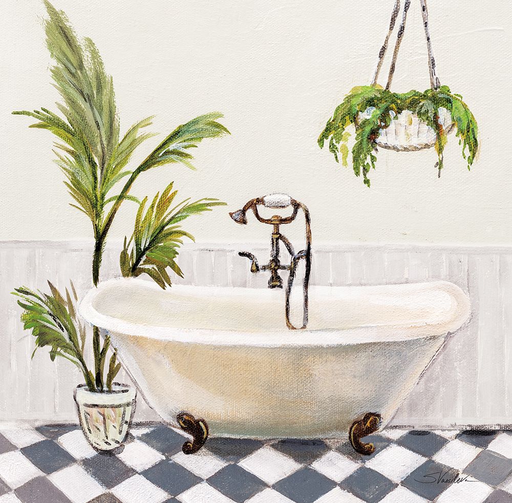 Crisp Cottage Bathroom I art print by Silvia Vassileva for $57.95 CAD