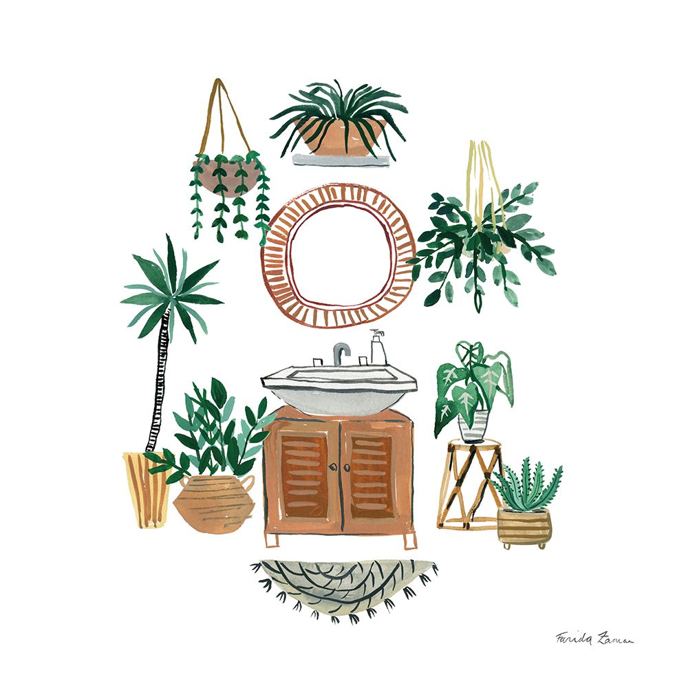 Boho Bathroom I art print by Farida Zaman for $57.95 CAD