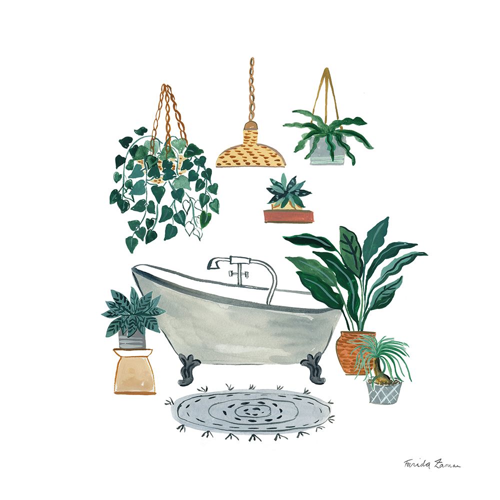 Boho Bathroom II art print by Farida Zaman for $57.95 CAD
