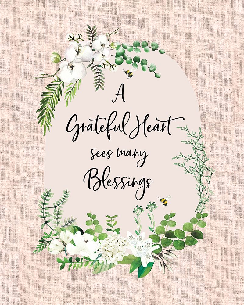 Gratitude Flowers I Linen Greenery art print by Mercedes Lopez Charro for $57.95 CAD