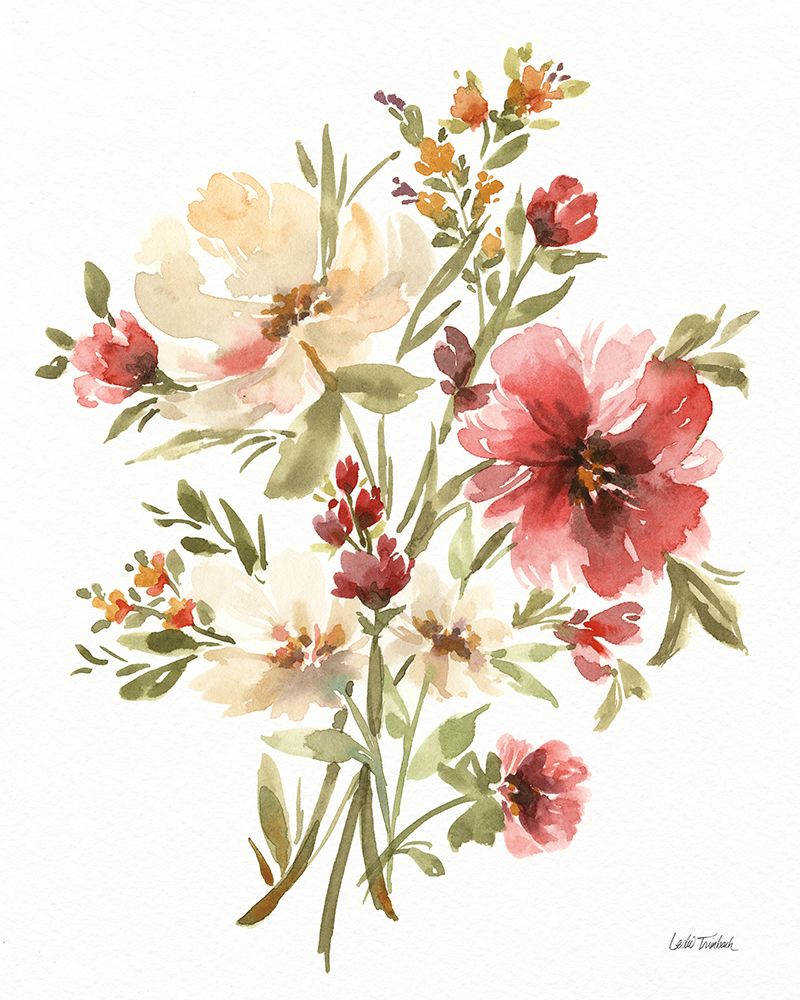 Autumn Flowers I art print by Leslie Trimbach for $57.95 CAD