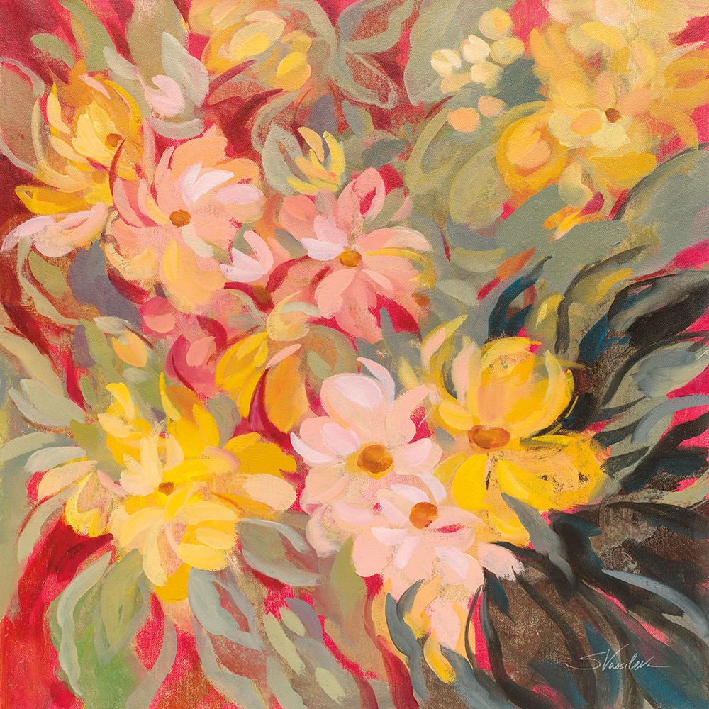 Magenta and Sage Floral art print by Silvia Vassileva for $57.95 CAD
