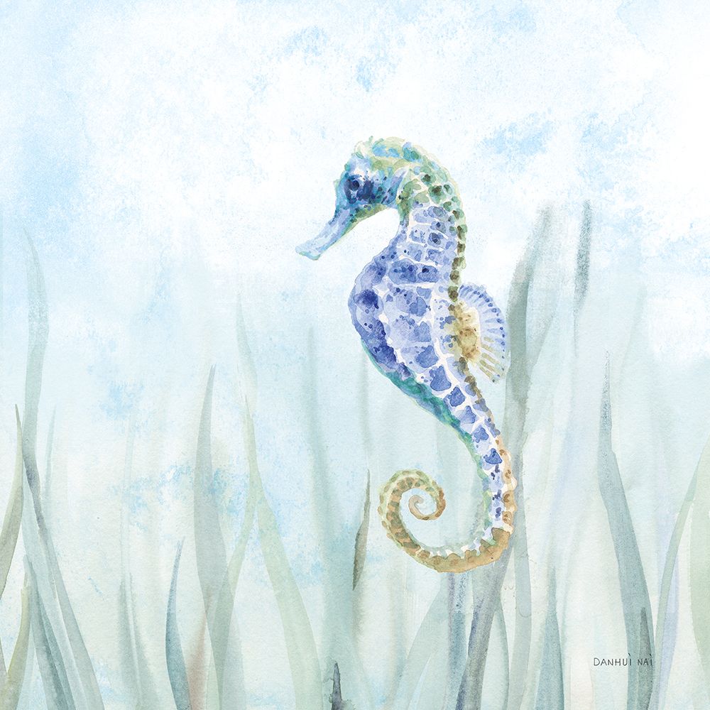 Undersea Seahorse Swimming art print by Danhui Nai for $57.95 CAD