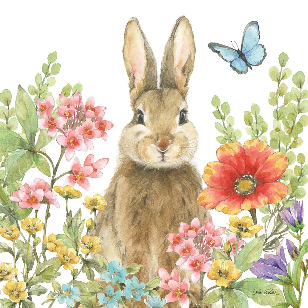 Garden Bunnies III art print by Leslie Trimbach for $57.95 CAD