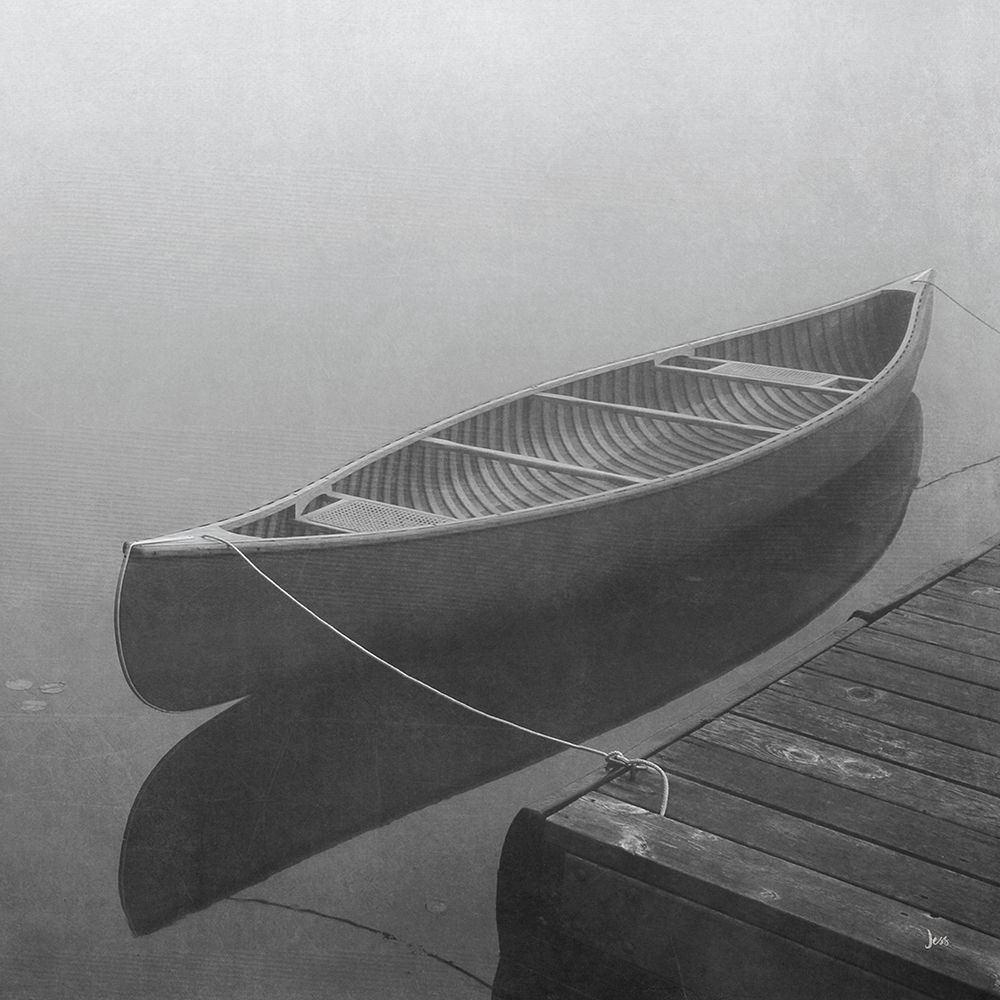 Calm Waters Canoe II BW art print by Jess Aiken for $57.95 CAD