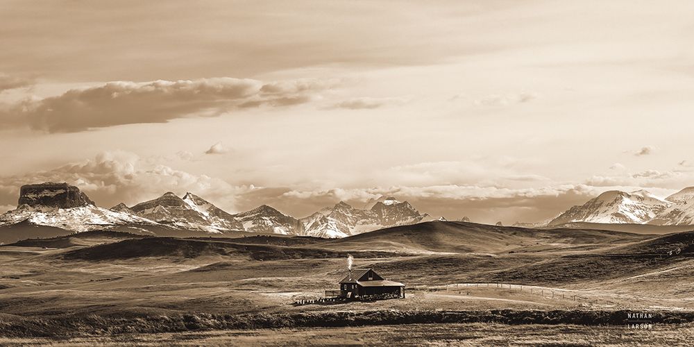 Mountain Cabin III Sepia Crop art print by Nathan Larson for $57.95 CAD