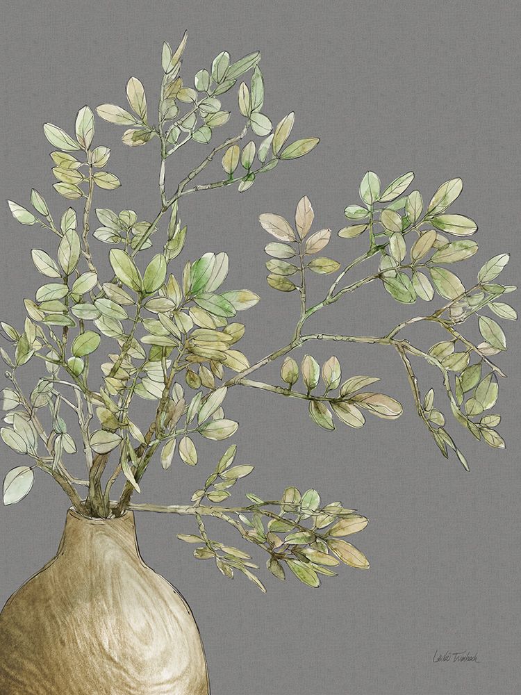 Potted Leaves I Dark art print by Leslie Trimbach for $57.95 CAD