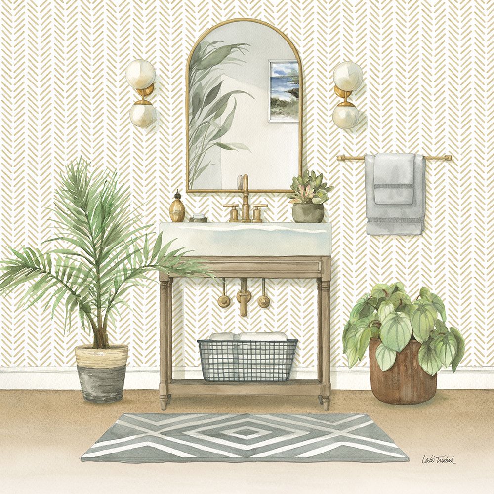 Serene Bath I art print by Leslie Trimbach for $57.95 CAD