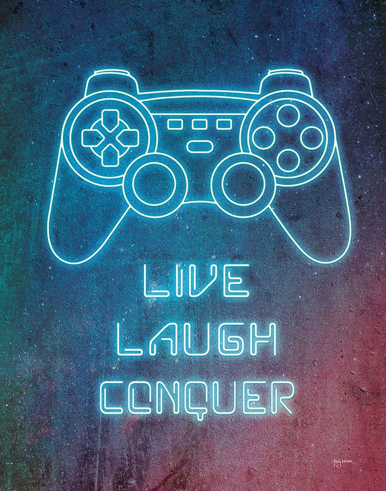 Neon Gamer II Red art print by Mary Urban for $57.95 CAD