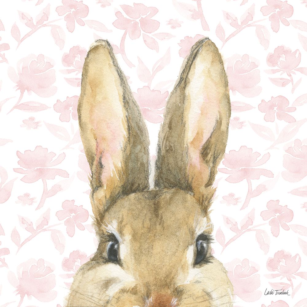 Garden Bunnies VI Pink art print by Leslie Trimbach for $57.95 CAD
