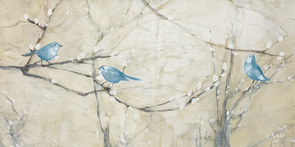 Budding Pussy Willow with Blue Birds art print by Julia Purinton for $57.95 CAD