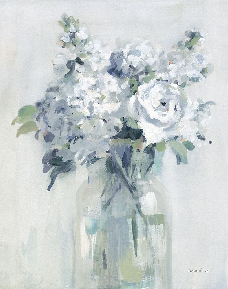 Shades of White Bouquet Neutral art print by Danhui Nai for $57.95 CAD