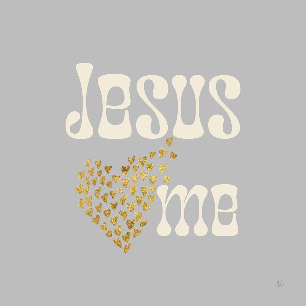 Jesus Loves Me Gray art print by Sarah Adams for $57.95 CAD