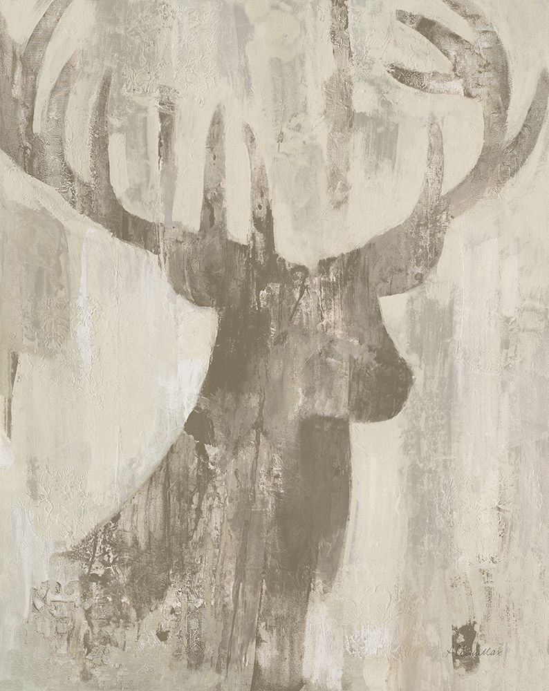 Golden Antlers I Gray art print by Albena Hristova for $57.95 CAD