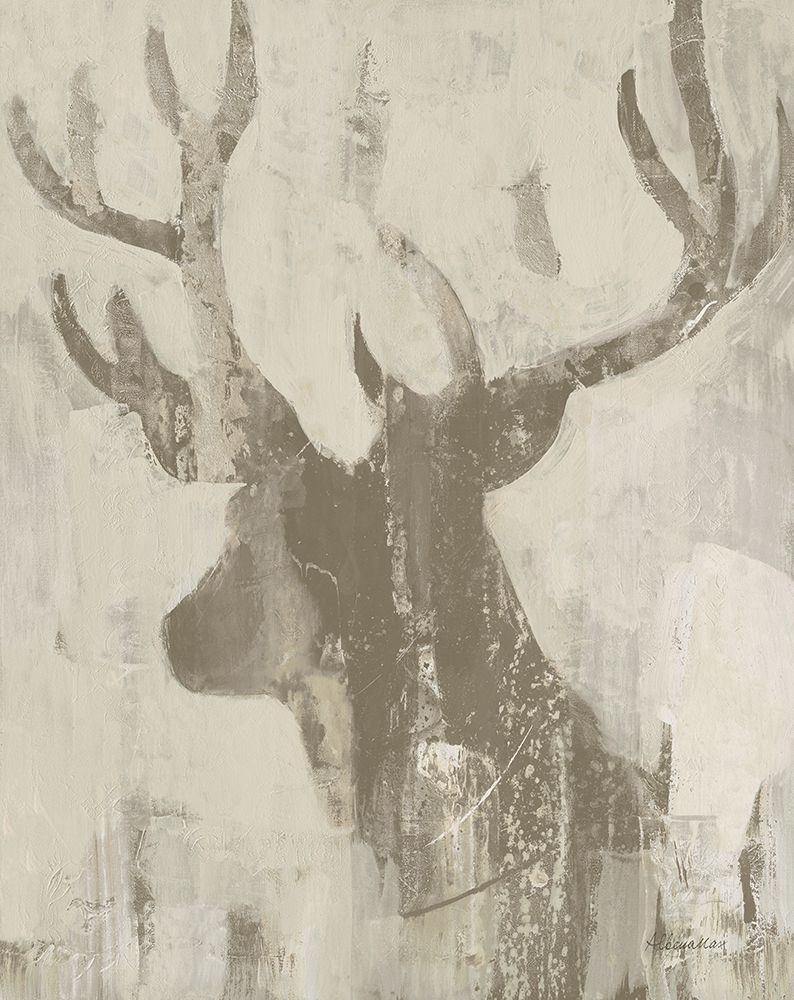 Golden Antlers II Gray art print by Albena Hristova for $57.95 CAD