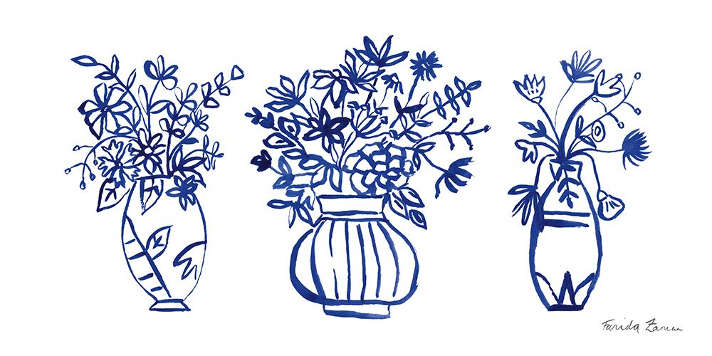 Blue Vases II art print by Farida Zaman for $57.95 CAD