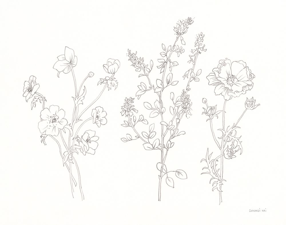 Floral Trio art print by Danhui Nai for $57.95 CAD