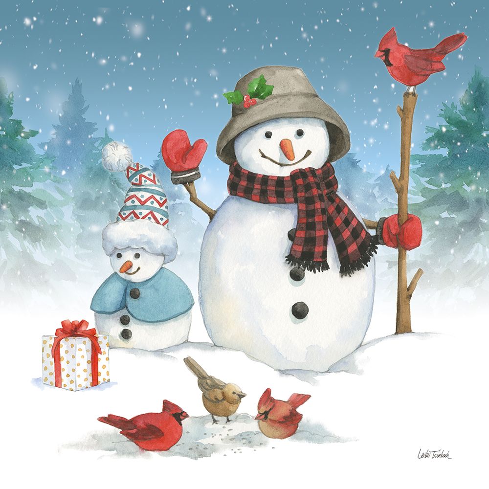 Snowman Family II art print by Leslie Trimbach for $57.95 CAD