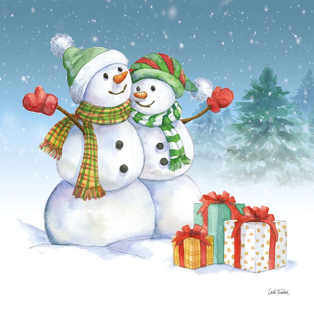 Snowman Family V art print by Leslie Trimbach for $57.95 CAD