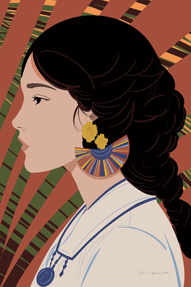 Boho Woman IV Blue art print by Omar Escalante for $57.95 CAD