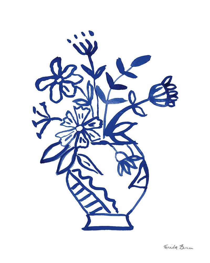 Blue Vases III art print by Farida Zaman for $57.95 CAD