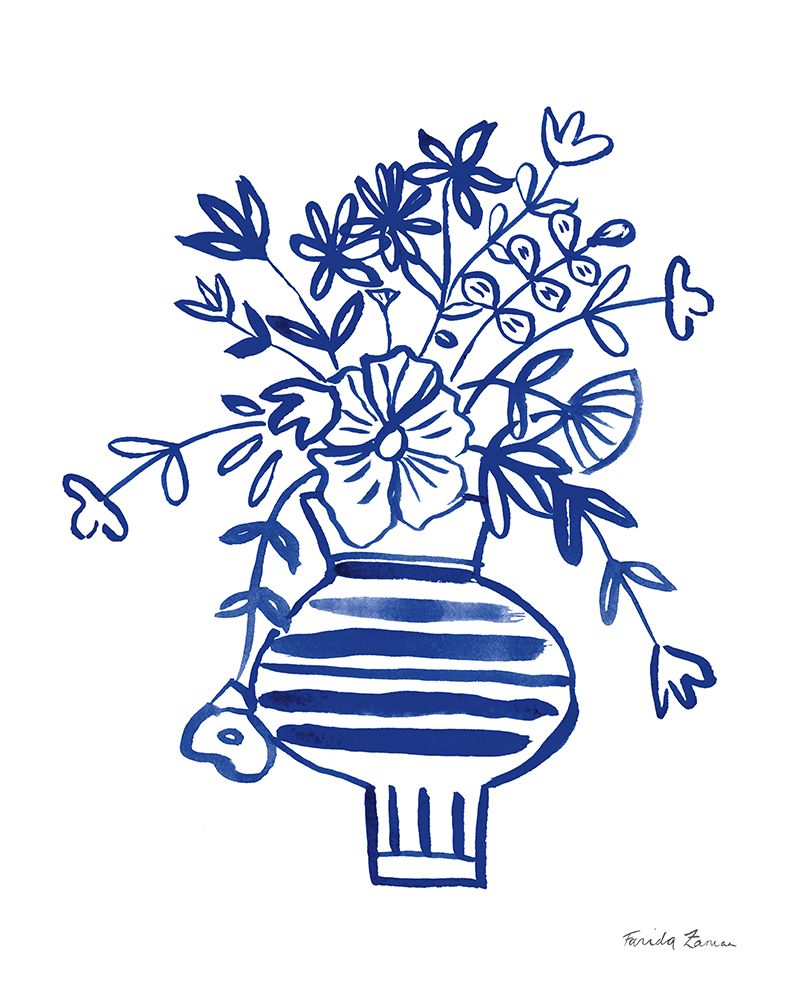 Blue Vases IV art print by Farida Zaman for $57.95 CAD
