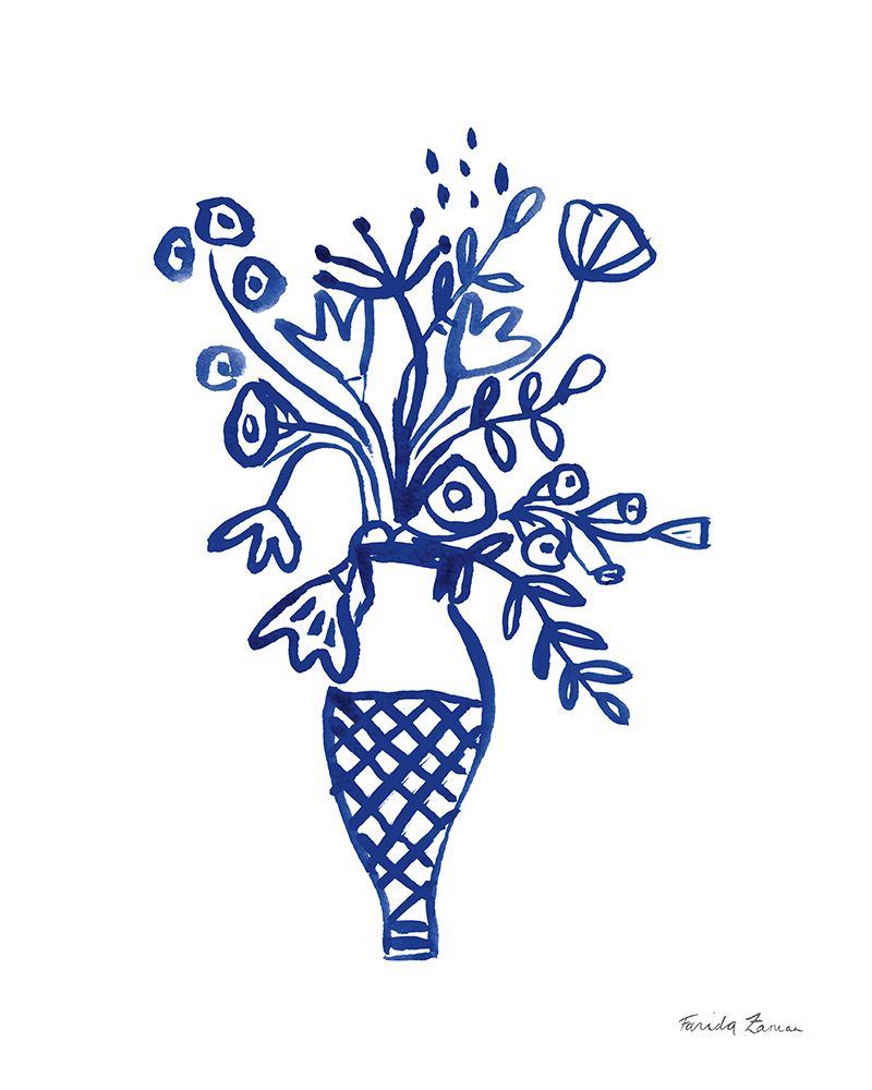 Blue Vases V art print by Farida Zaman for $57.95 CAD