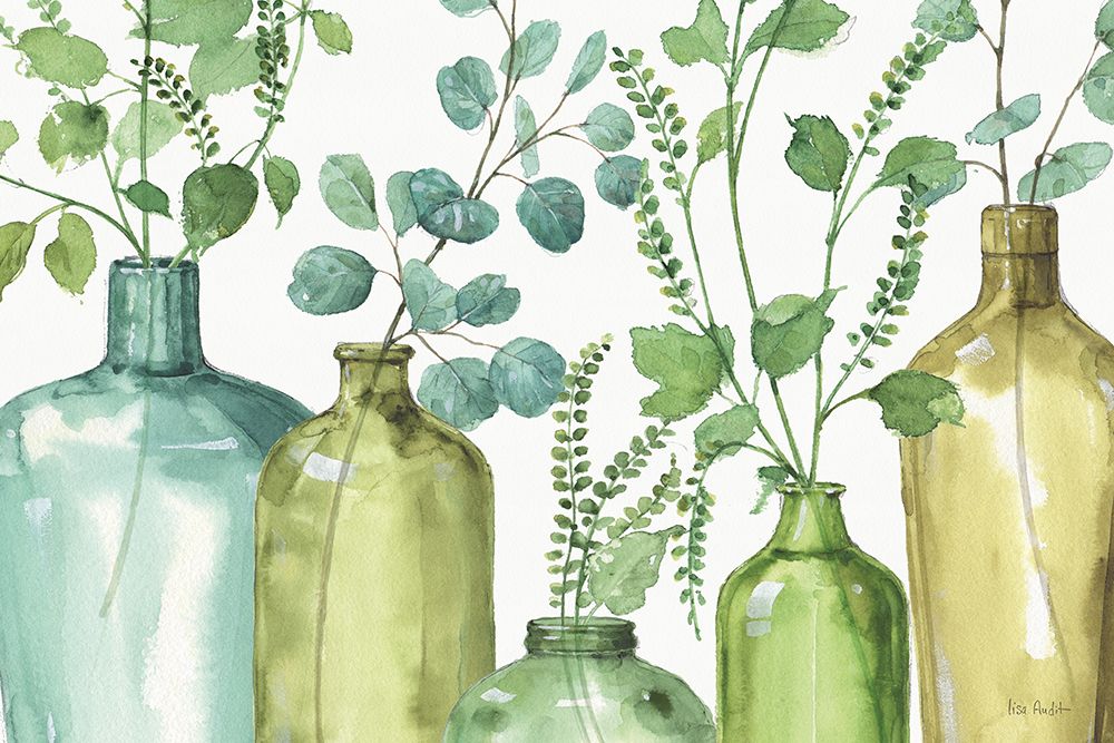 Mixed Greens L on White art print by Lisa Audit for $57.95 CAD