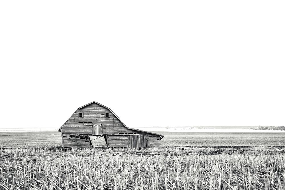 Leaning Barn BW art print by Nathan Larson for $57.95 CAD