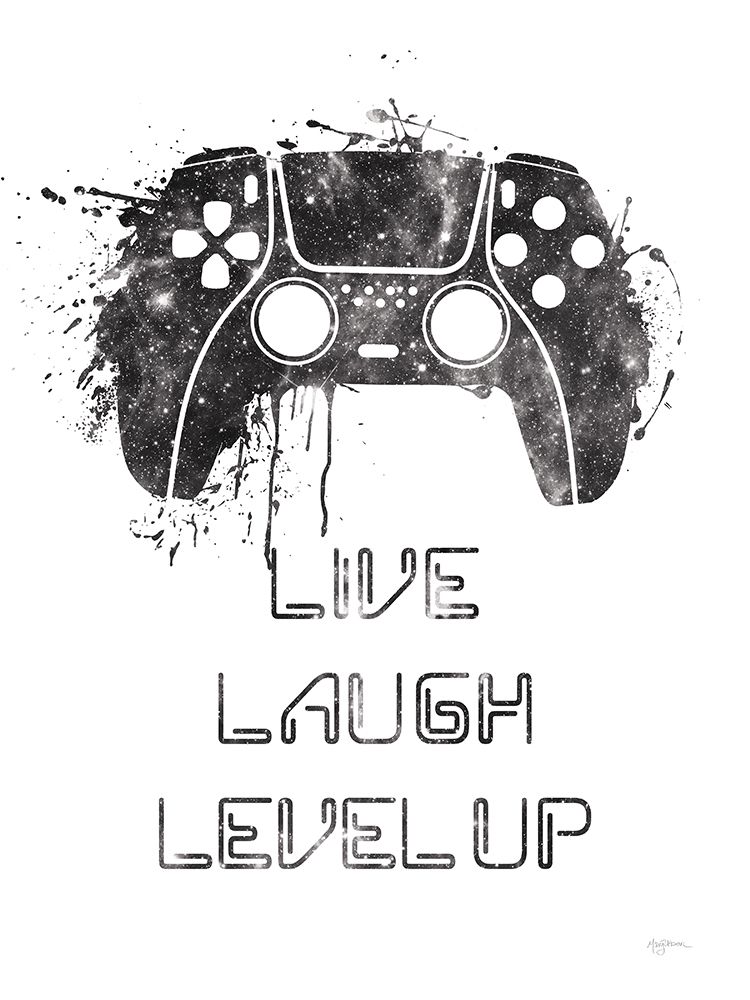 Gamer Splash II Live BW art print by Mary Urban for $57.95 CAD